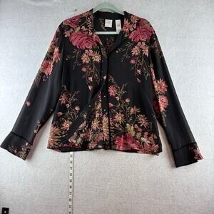 Emma James Y2K Sheer Top Button Snaps Floral Paisley Dark Romantic Whimsigoth 10